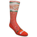 Custom Athletic Crew Sock w-Full Color Sublimation, Knit-In Design, & Colored Foot Bottom